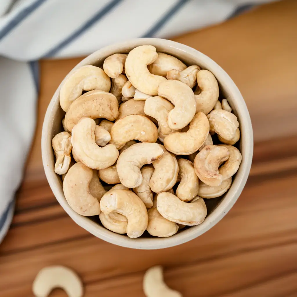 Cashewkerne in einer Schale auf einem Tisch